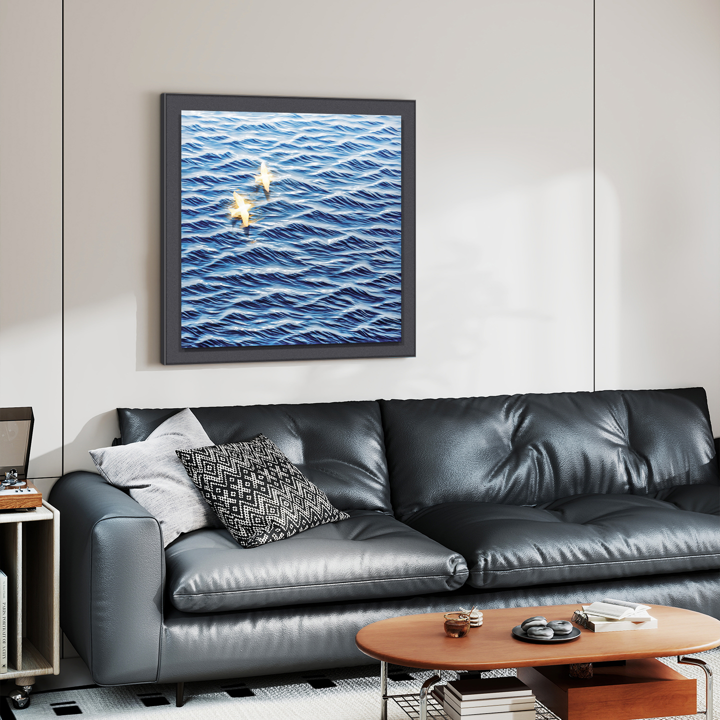 Background Resin Art - *% Large Handmade Ocean Blue Wave