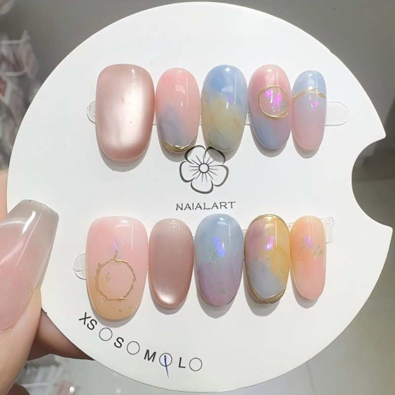 10PCS Press on Nails Handmade  - مراجعة Resin Art Online وسعره