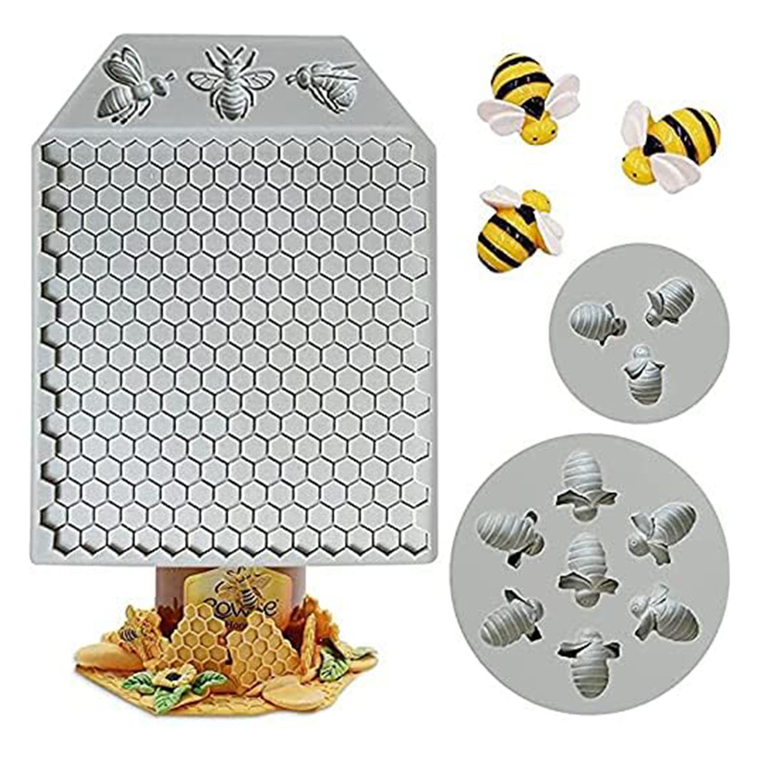 3Pcs Bumble Bee Honeycomb Sili - مراجعة Silicone Mold Ocean وسعره