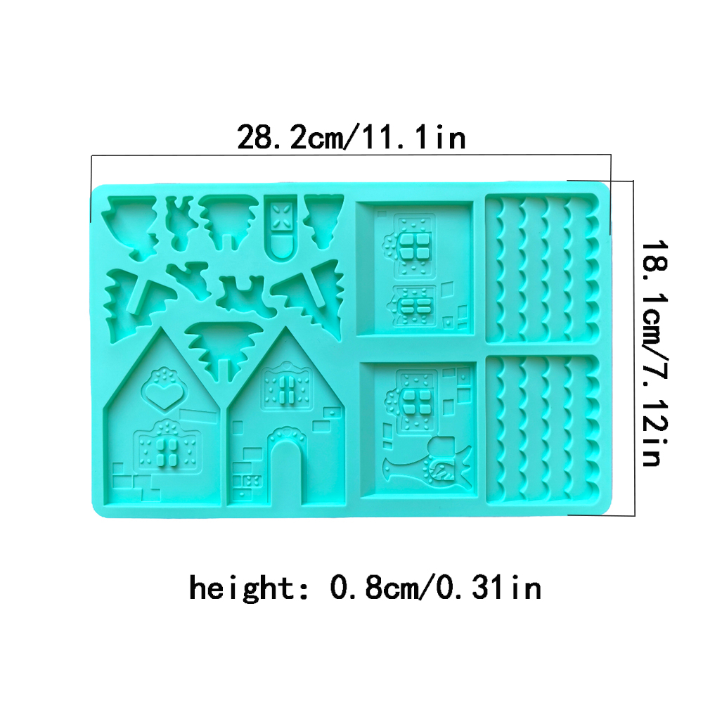 1pc Christmas House Chocolate  - مراجعة Silicone Mold Ocean وسعره