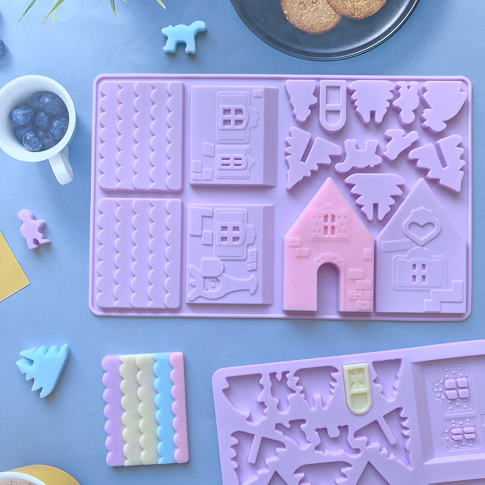 1pc Christmas House Chocolate  - مراجعة Silicone Mold Ocean وسعره
