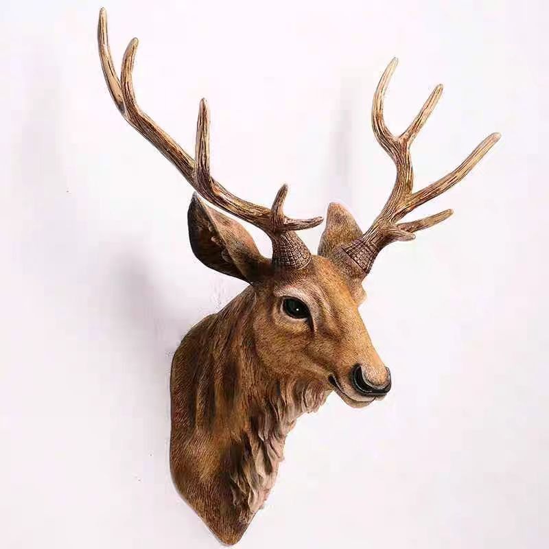 60/80CM American Deer Head Wal - مراجعة Background Resin Art وسعره
