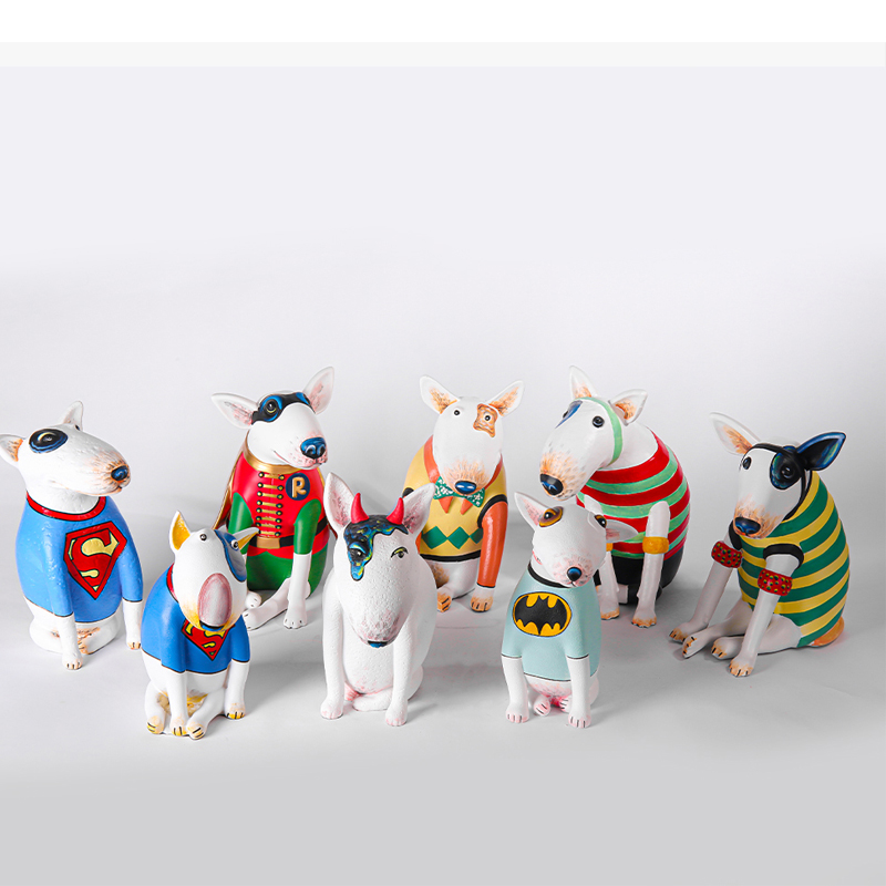 Fun Creative Big-Eyed Bull Ter - مراجعة Resin Art Furniture وسعره