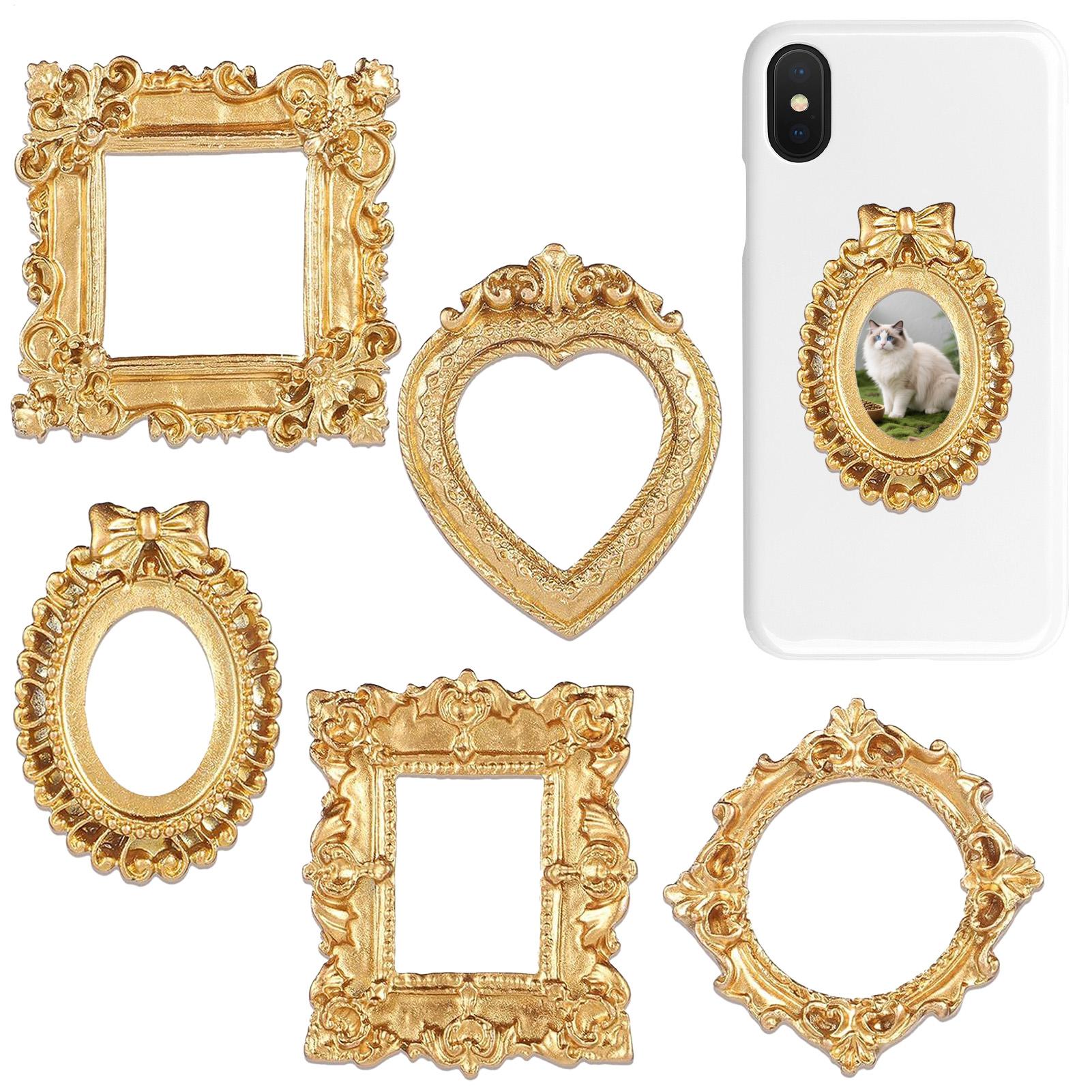 5PCS Gold Vintage Photo Frame  - مراجعة Background Resin Art وسعره