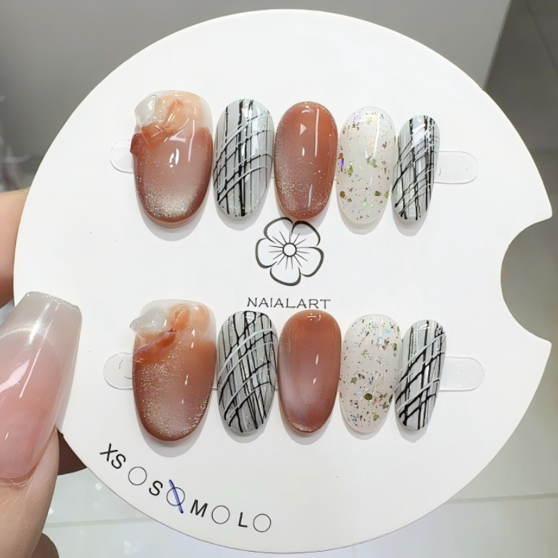 10PCS Handmade Press on Nails  - مراجعة Resin Art Online وسعره