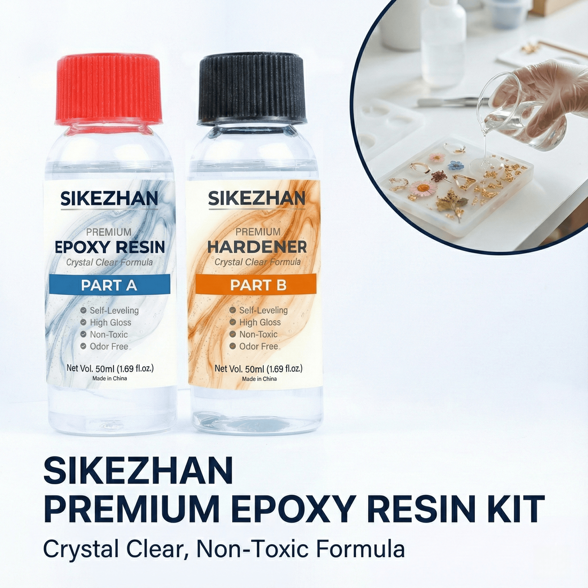 SIKEZHAN Crystal Clear Epoxy R - مراجعة Resin Art Ratio وسعره