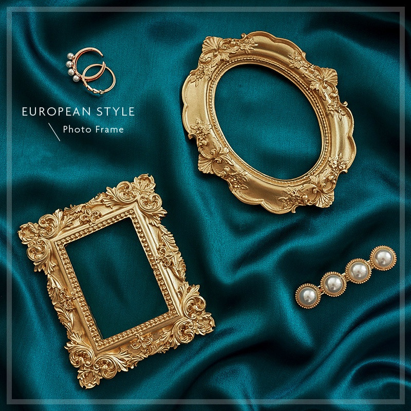 Golden Retro Photo Frame Nail  - مراجعة Background Resin Art وسعره