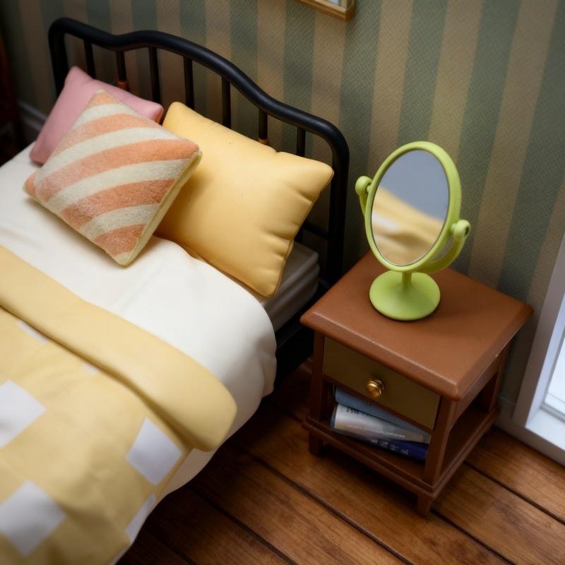 1Pcs Miniature Retro Mirror Dr - مراجعة Resin Art Furniture وسعره