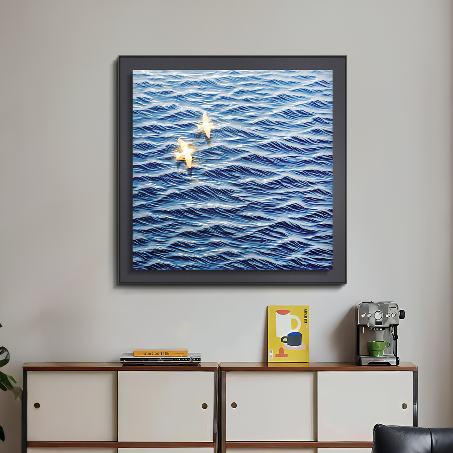 *%  Large Handmade Ocean Blue  - مراجعة Background Resin Art وسعره
