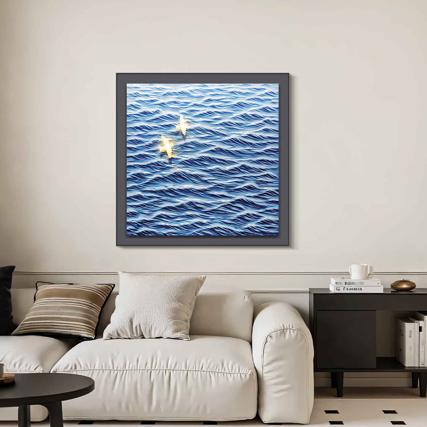 *%  Large Handmade Ocean Blue  - مراجعة Background Resin Art وسعره