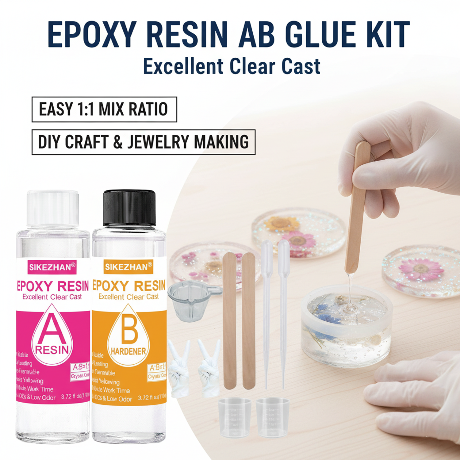 SIKEZHAN Epoxy Resin Kit Cryst - مراجعة Resin Art Ratio وسعره