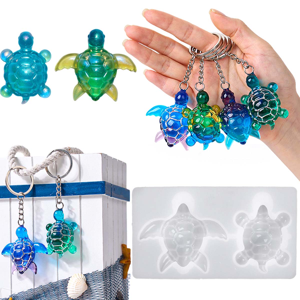 3D Sea Turtle Keychain Silicon - مراجعة Silicone Mold Ocean وسعره