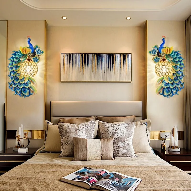 Vintage Peacock Wall Lamps Liv - مراجعة Background Resin Art وسعره