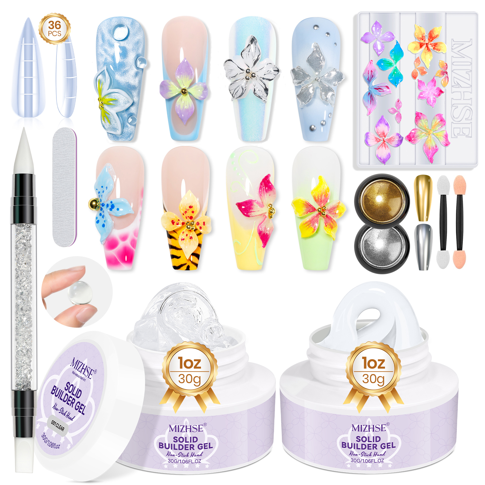 MIZHSE Builder Nail Gel White  - مراجعة Uv Resin Clear Hard وسعره