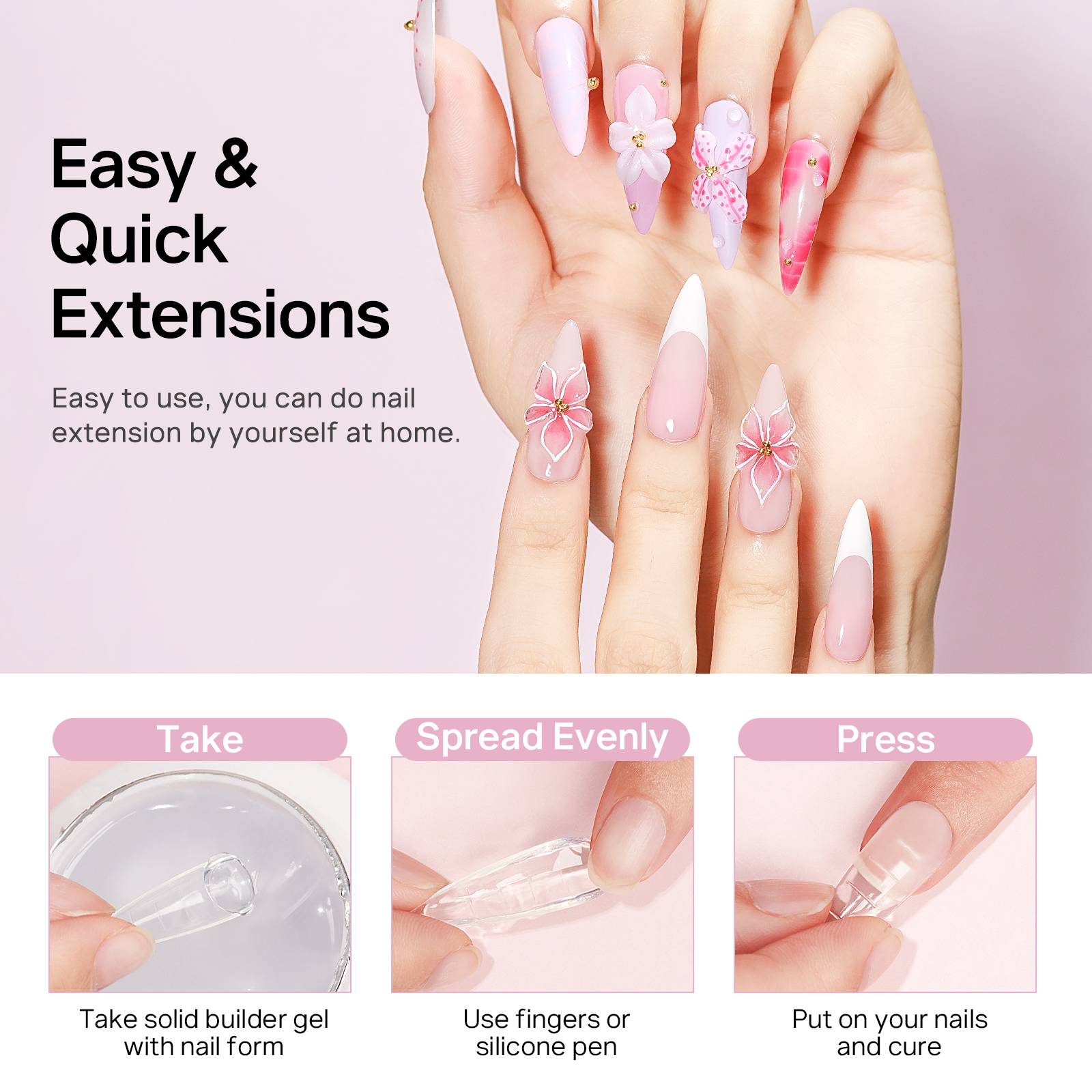 MIZHSE Builder Nail Gel White  - مراجعة Uv Resin Clear Hard وسعره